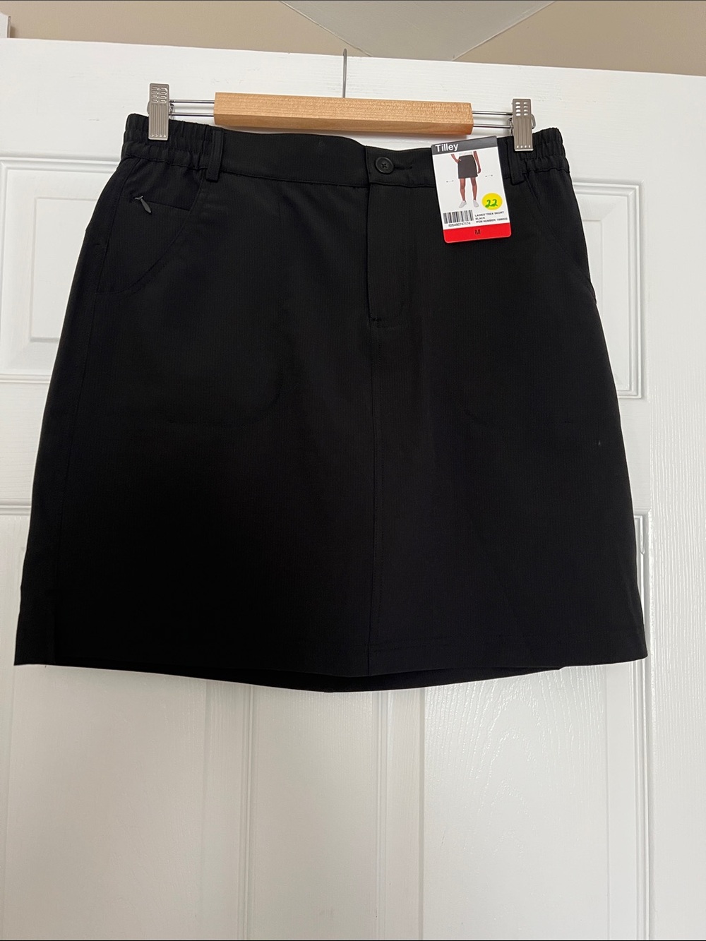 Tilley Black Skort with Front Button